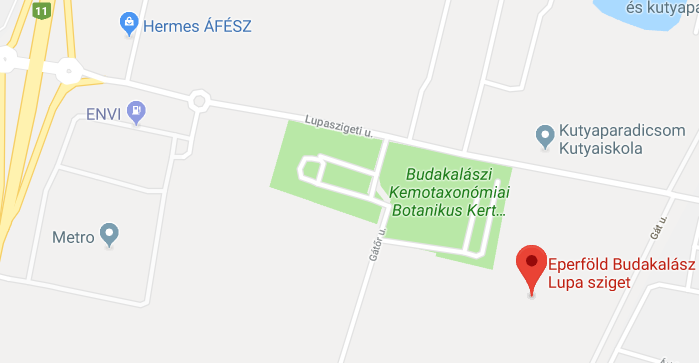 Budakalászi eperföld térképe